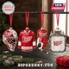 Detroit Red Wings 100th Anniversary 2026 Advent Calendar ornaments featuring goalie mask, jersey, glove, and ice rink designs.