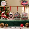Detroit Red Wings 100th Anniversary 2026 Advent Calendar ornaments featuring a skate, sticks, and team arena designs.