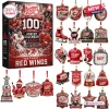 Detroit Red Wings 100th Anniversary Christmas Advent Calendar box with various hockey themed ornaments.