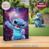 Disney Lilo and Stitch 2026 Advent Calendar featuring a blue alien character on a purple galaxy background with numbered doors.