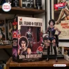 Front view of Dr. Frank-N-Furter 50th Anniversary Hot Toys collectible figure displayed next to its branded window box.