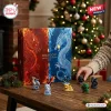 Dragon Christmas Advent Calendar 2026 box with red and blue fire-breathing dragon art on a table with miniature figurines.