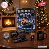 Front view of Drake Iceman 2026 Advent Calendar box displayed with themed collectibles on wooden table.