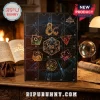 Dungeons & Dragons 24-Piece Miniature Advent Calendar features a dark grid board with golden polyhedral dice illustrations.