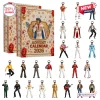 Front view of an Elvis Presley 2026 Advent Calendar box alongside twenty miniature figure designs.