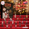 Front view of an Elvis Presley 2026 Christmas Advent Calendar box with miniature figurines on red steps.