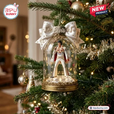 Elvis Presley King Of Rock n Roll Christmas Ornament