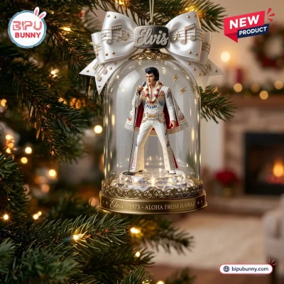 Elvis Presley King Of Rock n Roll Christmas Ornament