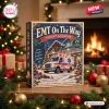 Front view of an EMT On The Way Advent Calendar featuring an ambulance graphic in a snowy holiday setting.
