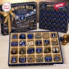 Front view of Everton FC Forever Blue Christmas Advent Calendar with 24 numbered doors and collectible ornaments.