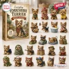 Front view of Everyday Yorkshire Terrier Advent Calendar box displayed with twenty-four miniature dog figurines.