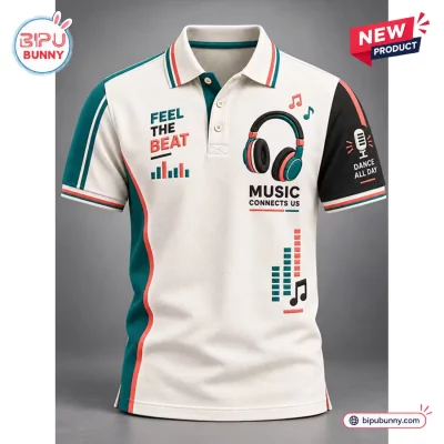 Feel The Beat Headphone Polo Shirt