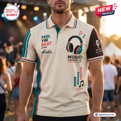 Feel The Beat Headphone Polo Shirt