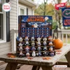 Florida Gators Halloween Advent Calendar 2026 featuring 24 numbered slots with miniature ghost figures on wooden shelves.