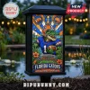 Florida Gators NCAA Solar Garden Light featuring stained glass style artwork of a mascot in a football uniform by a pond.