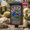 Florida Gators NCAA Solar Garden Light featuring a stained-glass style mascot design, stadium imagery, and desert backdrop.