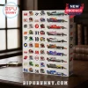 Formula 1 Diecast Car Advent Calendar featuring 24 illustrated racing helmets and F1 cars on a white rectangular box.