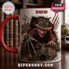 Freddy Krueger Never Sleep Again Red Handle Mug features custom name David, horror movie graphics, and claw mark details.