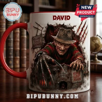 Freddy Krueger Never Sleep Again Red Handle Mug