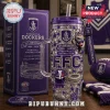 Fremantle Dockers 32nd Anniversary 40oz Stanley Tumbler with purple rhinestones, team logo, and matching collector box.