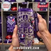 Fremantle Dockers 32nd Anniversary 40oz Stanley Tumbler with purple accents, rhinestones, team logo, and gnome character.