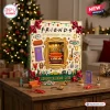 Front view of a Friends 32nd Anniversary Advent Calendar decorated with iconic show symbols and a central gold frame.