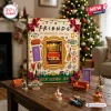 Front view of Friends 32nd Anniversary Advent Calendar with character ornaments displayed on a table.