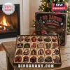 Georgia Bulldogs Christmas Advent Calendar 2026 featuring 24 team-themed ornaments in a box on a wooden table.