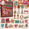 Front view of Glitter Western Country Advent Calendar 2026 box alongside twenty-four sparkling musical and western themed charms.