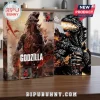 Godzilla 24-Piece Figurine Advent Calendar featuring a large monster graphic, numbered grid, and red flame accents on table.