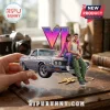 Grand Theft Auto VI Lucia and Jason Christmas ornament featuring the duo on a silver car with a neon VI logo.