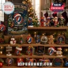 Grateful Dead 60th Anniversary 24-Piece Holiday Advent Calendar box with miniature collectible figures on wooden shelves.