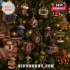 Grateful Dead 60th Anniversary 24-Piece Holiday Advent Calendar ornaments hanging on a decorated pine Christmas tree.