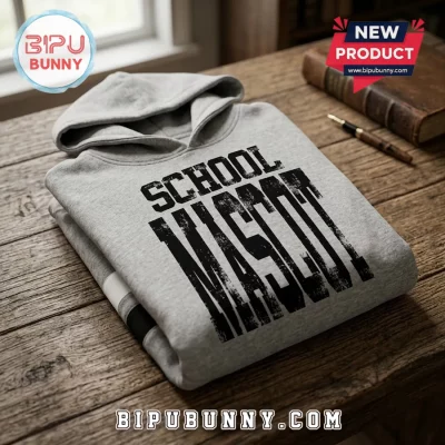 Gray School Mascot Striped Sleeve Hoodie