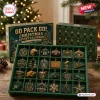 Green Bay Packers Christmas Advent Calendar 2026 featuring 24 numbered slots with team-themed ornaments in a green box.