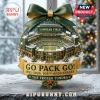 Green Bay Packers Lambeau Field 105th Anniversary Christmas ornament featuring a 3D stadium model with a green ribbon topper.