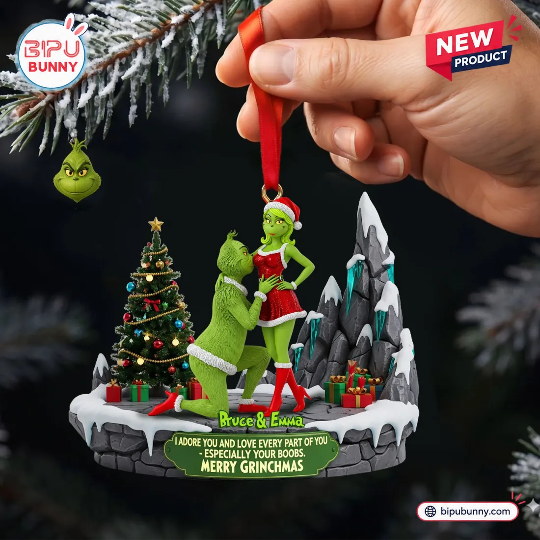 Grinch Couple Funny Christmas Ornament Grinch Couple Funny Christmas Ornament