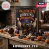 Halloween Bowling Ornament Advent Calendar 2026 featuring miniature bowling pins, balls, and themed figures on a wood table.
