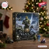 Halo 25th Anniversary Christmas Advent Calendar 2026 box featuring Master Chief, numbered doors, and small collectible figures.