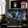 Halo 25th Anniversary Collector Advent Calendar features Master Chief artwork and numbered cardboard doors on a dark surface.