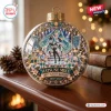 Front view of Hatsune Miku 20th Anniversary Christmas Ornament featuring an anime figure inside.
