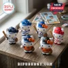 Hello Kitty x MLB 2026 Baseball Christmas Advent Calendar featuring six Hello Kitty figures in various team uniforms.