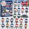 Hello Kitty x MLB 2026 Baseball Christmas Advent Calendar featuring 24 numbered Sanrio figurines in various team jerseys.