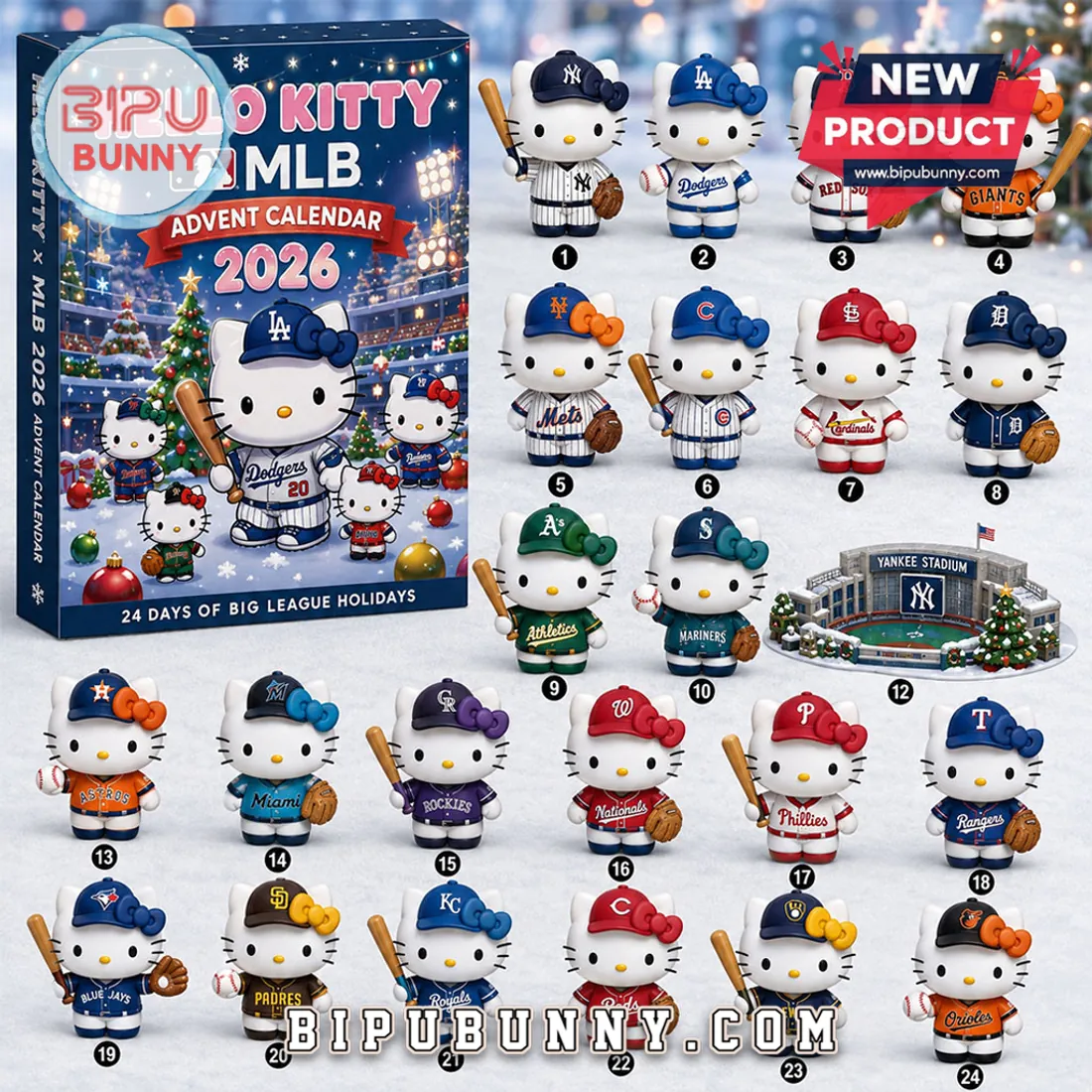 Hello Kitty x MLB 2026 Baseball Christmas Advent Calendar Hello Kitty x MLB 2026 Baseball Christmas Advent Calendar