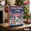 Hello Kitty x MLB Advent Calendar 2026 box with Sanrio characters in baseball uniforms against a festive Christmas tree.
