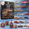 Front view of a Holden 170th Anniversary Christmas Advent Calendar featuring classic car imagery and ornaments.