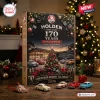 Front view of Holden 170th Anniversary Christmas Advent Calendar box with miniature toy cars on a wooden surface.