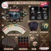 Horror Halloween 2026 Monopoly Game set featuring custom movie character tokens, blood currency, and themed property cards.