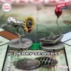 Horror Halloween 2026 Monopoly Game metal tokens featuring an antique telephone with a sunflower and the SS Georgie boat.