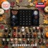 Horror Movie 2026 Mystery Halloween Advent Calendar with 24 numbered slots and diverse miniature spooky character figurines.